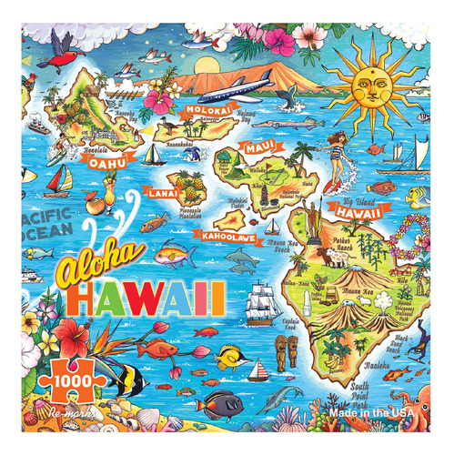 Re-marks Aloha Hawaii - Rompecabezas De 1000 Piezas Para Tod