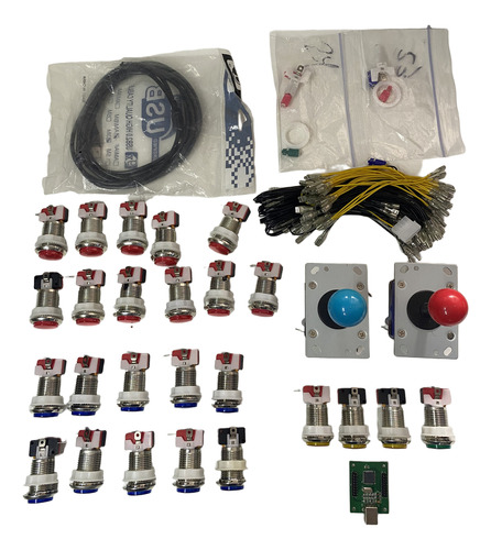 Joystick Botones Tablero Arcade 2 Jugadores