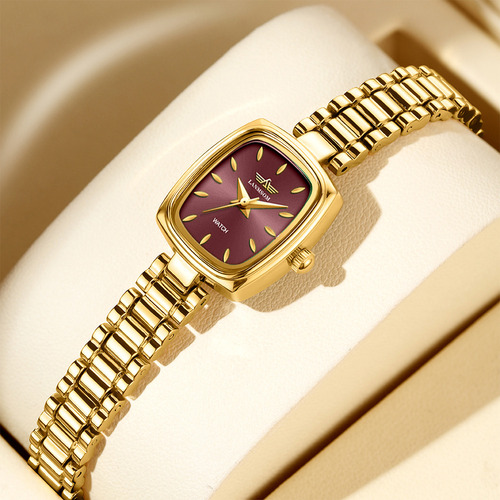 Reloj Cuadrado Verde Chic Concha Blanca Para Dama