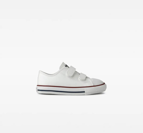 Tênis All Star Converse Infantil Corino Com Velcro Branco