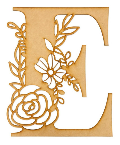 Letra Mdf Flores Corte Laser 100 Cm Mdf 6mm