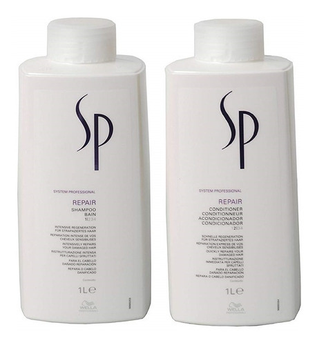  Shampoo + Acondicionador Wella Sp Repair Profesional 1000ml