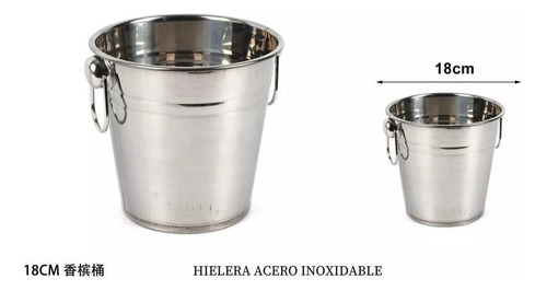 Cubetas Hielo Hielera Con Asas Hielera Acero Inoxidable 18cm