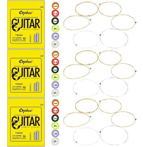 Cuerdas Para Guitarra Electroacustica 0.11 Por 3 Unidades