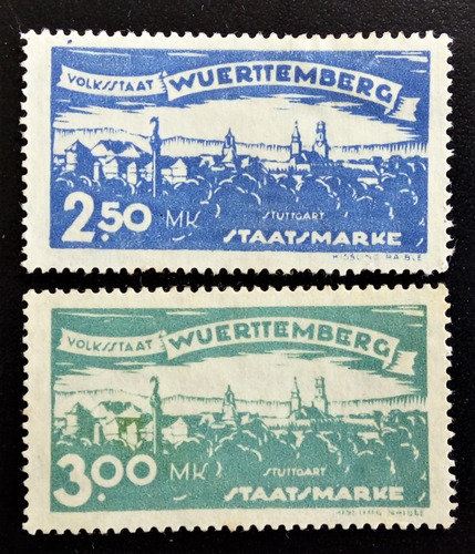 Alemania Wurttemberg, Sellos Yv 128-129 1920 Nuevos L15170