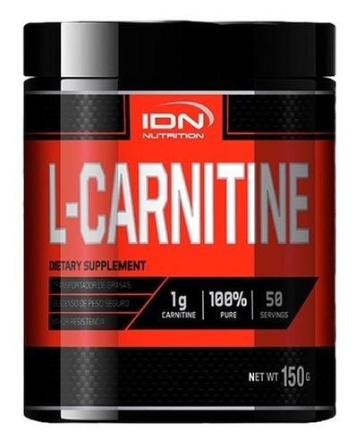 Imagen 1 de 1 de L-carnitina 100% Pure Idn Nutrition - Quemador De Grasa