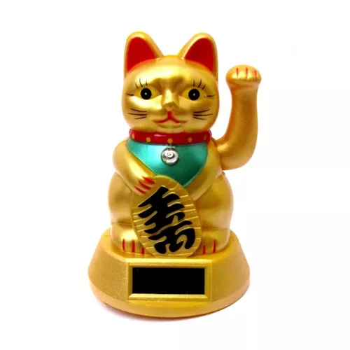 Gato da Sorte Solar Dourado Pequeno - Maneki Neko - Hachi8