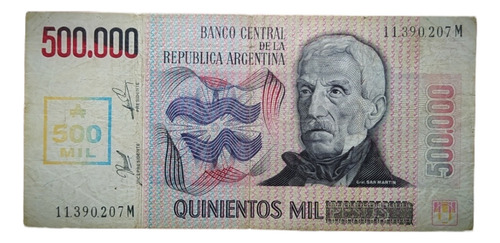 Billete 500000 Australes Tránsitorios 1990 Bottero 2897 Raro (Usado)