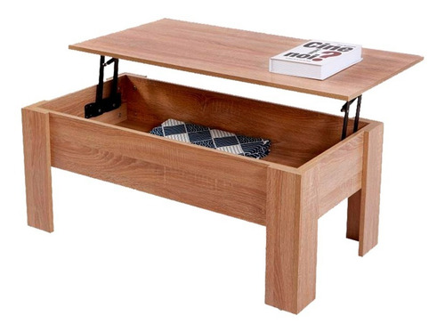 Imagen 2 de 8 de Mesa Ratona De Madera Se Levanta La Tapa Con Espacio Guardar