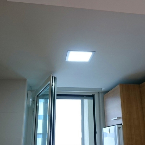 Imagen 6 de 10 de Panel Embutir Led 12w Cuadrado Marco Blanco Ø17cm