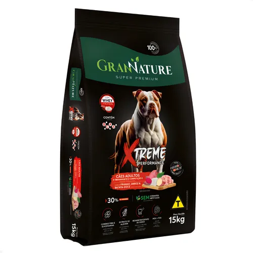 Ração GranNature Xtreme Cães Adultos Grandes Sabor Frango 15kg co...