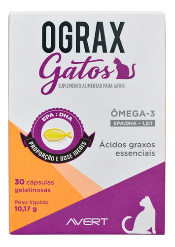 Ograx Gatos Ômega 3 30 Cápsulas