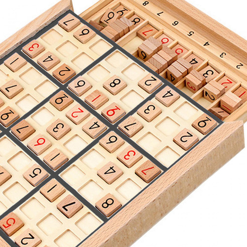 Juego De Sudoku De Madera, Juguete De Aprendizaje Con Negro
