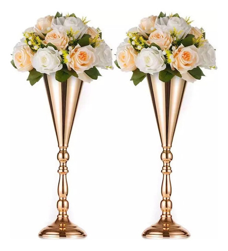 Set De 2 Jarrones De Flores De Metal