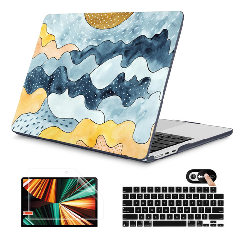 Funda Mektron Para Macbook Air 13 M2 + C/teclado Waves