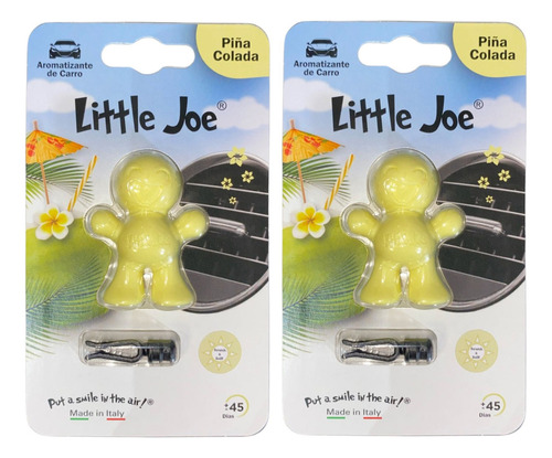 Aromatizador Carro Cheirinho Little Joe Perfume Premium 2un Cor Creme Fragrância Pina Colada Joe