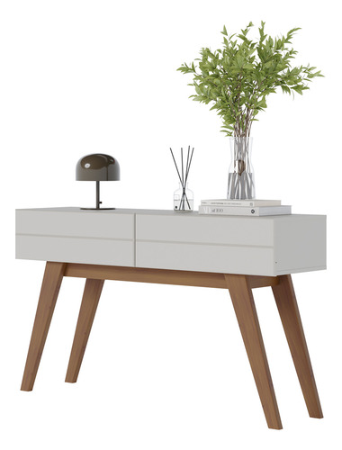 Kit Aparador Com Mesa De Centro Meira Off White Matte Freijó