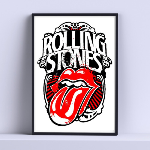 Cuadro Rolling Stones Lengua Iconica 30x40cm Listo P Colgar