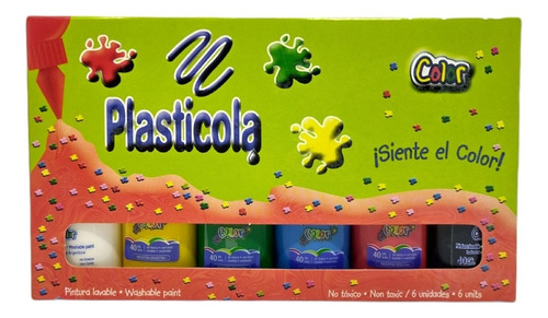 Adhesivo Vinilico Plasticola 40g.x 6 Colores