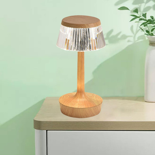 Lámpara De Mesa De Cristal, Sala De Estar, Luz De Madera