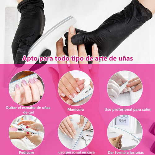Limas De Bloque De Uñas Lavables, 6 Piezas Doble Cara Lima