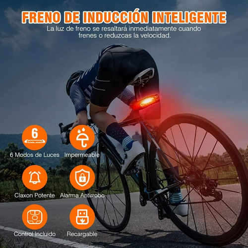 Practica Luz Para Bicicleta Antirrobo Inteligente Durable