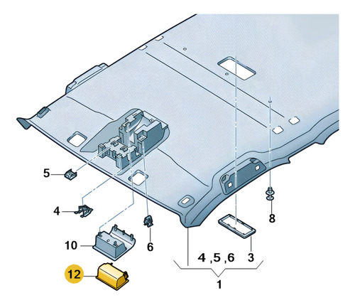 Porta Óculos Amarok Genuíno Vw 2h0868565ey20
