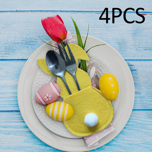 4 Unids Pascua Cubiertos Bolsa Cubiertos Cubiertos Cubiertos