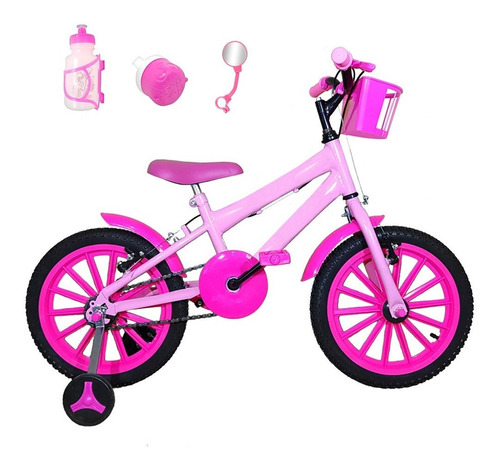  Bicicleta Aro 16 Rosa Bb Kit Pink Com Brindes Bfc0b