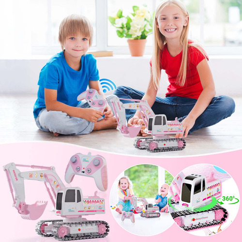 Excavadora Pinks Romantic Alloy Track Con Mando A Distancia,