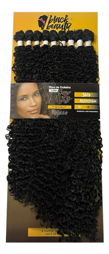 Cabelo Cacheado Fibra De Proteina 360gr Melissa Black Beauty Cor 1b - Preto