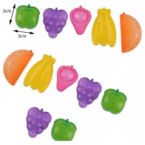 12 Cubos De Hielo De Plastico En Forma De Fruta Multicolor