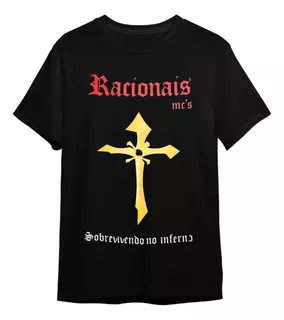 Camiseta Racionais Álbum Preta Sobrevivendo No Inferno