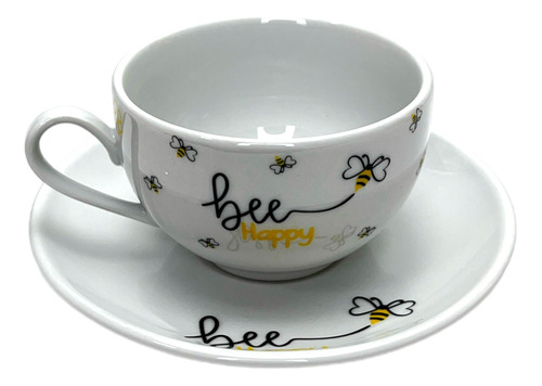 Jogo 6 Xícaras Honey C/pires De Porcelana Café Chá 160ml