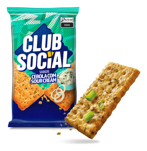 Biscoito Club Social de cebola com sour cream 141 g pacote x 6