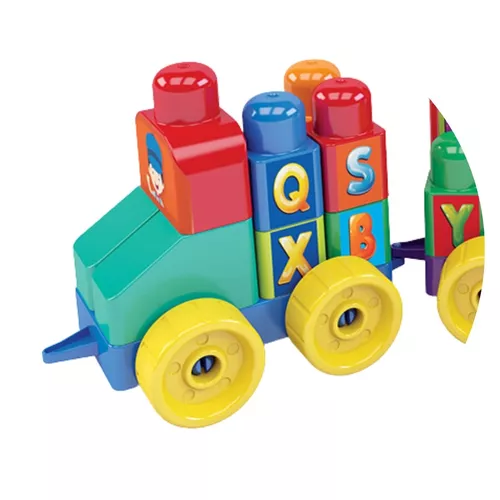 Conjunto blocos de montar tema trem brinquedo educativo nao informada