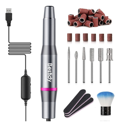 Kit De Pulidor Taladro De Uñas Eléctrico Bestidy Recargabl