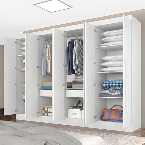 Guarda Roupa Casal Mayra 8 Portas Branco