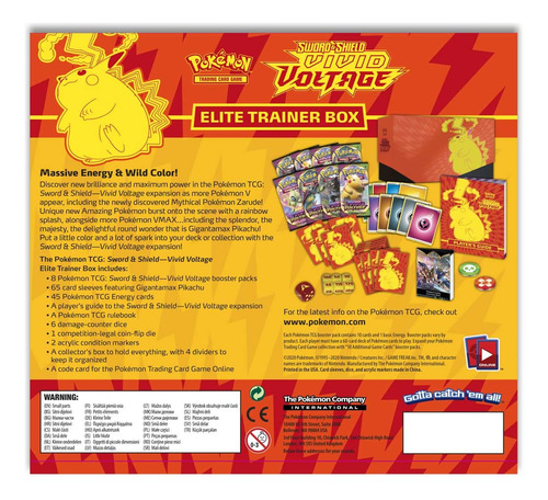 Tarjetas Pokémon Sword Shield 4 Vivid Voltage Elite Pikachu