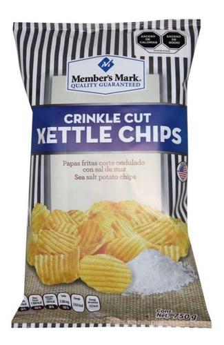 Papas Fritas Kettle Members Mark Chips Con Sal De Mar 750 Gr