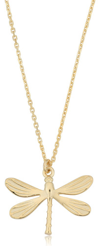 Collar De Libélula De Oro Amarillo De 14 K De Kooljewelry (1