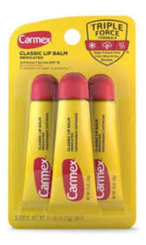 Pack 3 Bálsamo Labial Carmex Classic Lip Balm