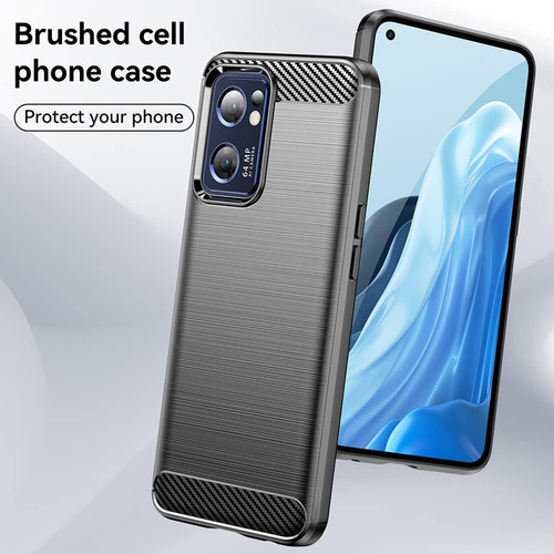 Funda Silicona Fibra De Carbono Para Find X5 Lite+mica