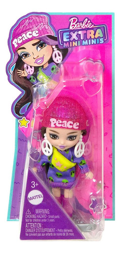 Barbie Extra Mini Minis Doll Cabello Castaño 8 Cm