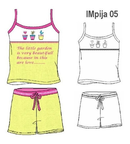 Moldería Textil Unicose -  Pijama 2 Piezas Niña 0905