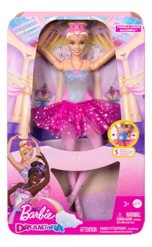 Set De Muñeca Barbie Luces Brillantes Tutú Rosa Hlc25