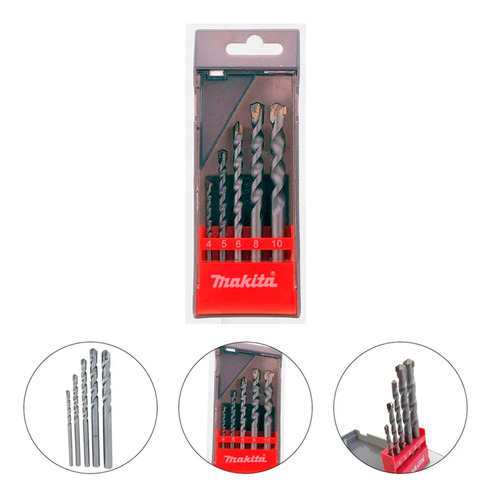 Kit De Brocas Ct Para Concreto Com 5pcs - D-03894 Makita