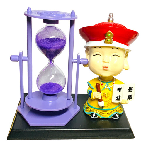 Reloj De Arena Color Con Figura Niño Chino Con Movimiento