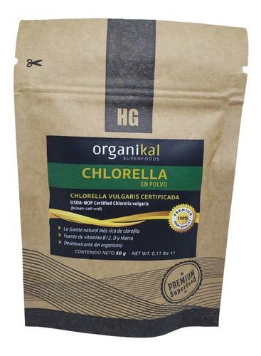 Chlorella En Polvo Organikal Antioxidante Micro Alga Vit B12