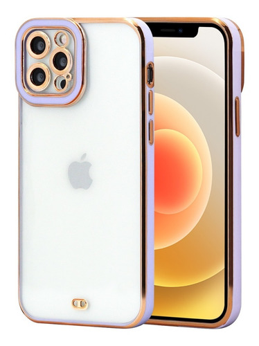 Carcasa Para iPhone 13 Pro Con Bordes Dorados